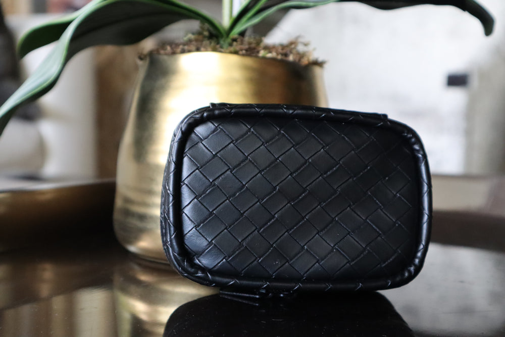 Estuche Mini Negro Tejido