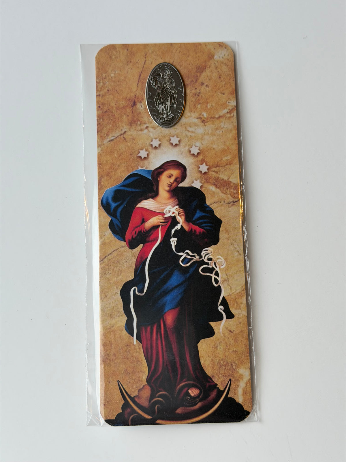 Sticker medalla Virgen Desatanudos