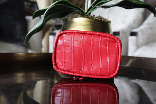 Estuche Mini Red Croc Vegan
