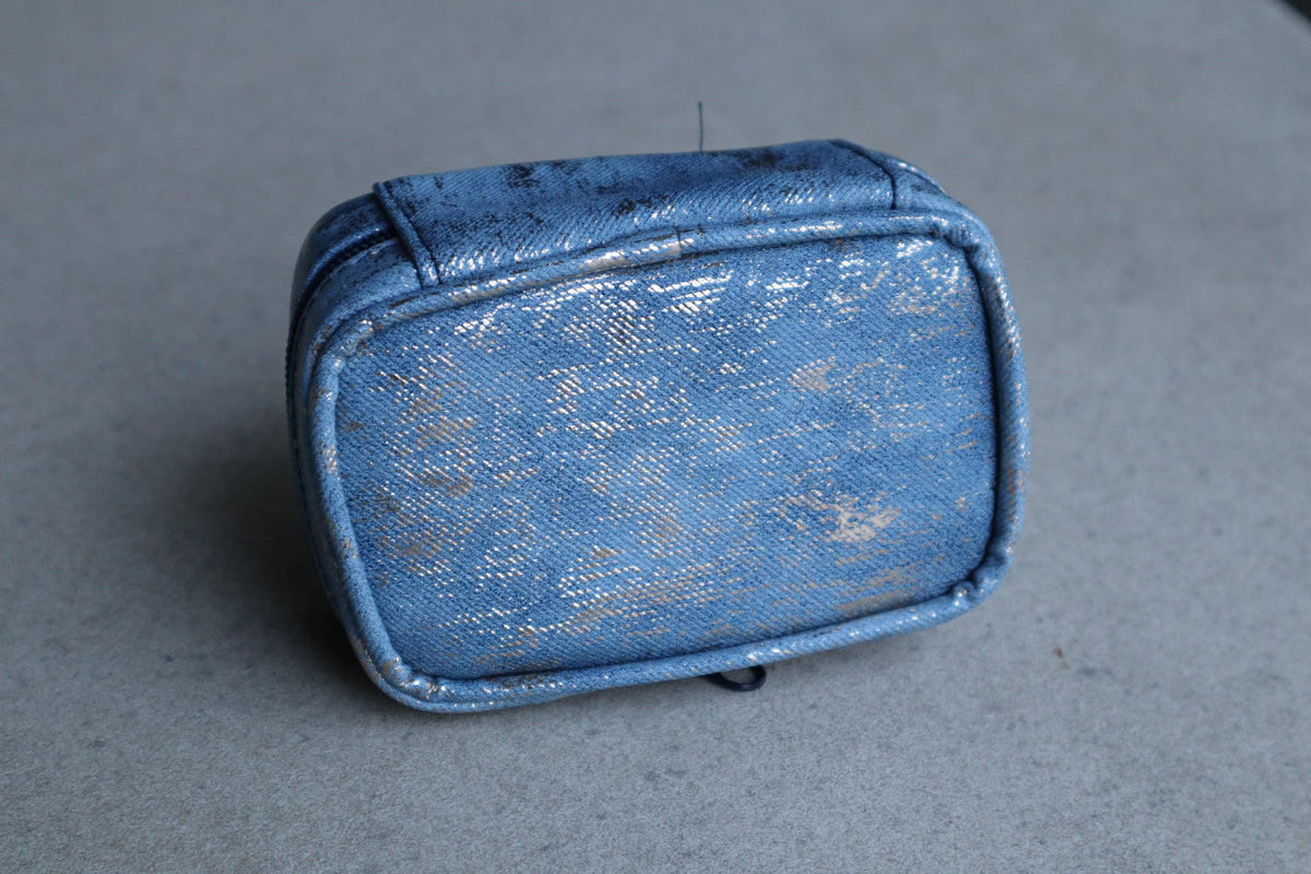 Estuche Mini Metallic Denim