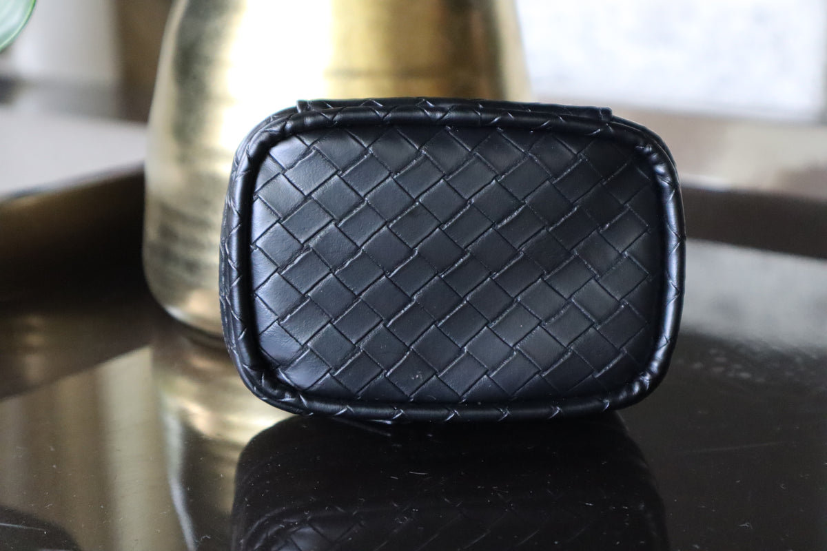 Estuche Mini Negro Tejido