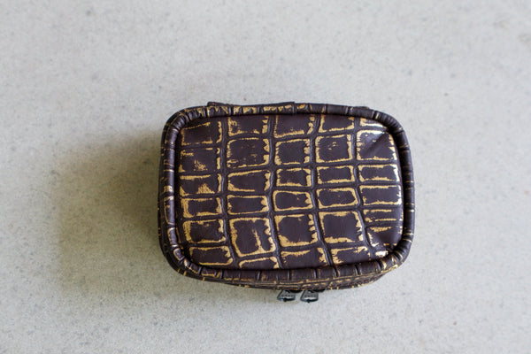 Estuche Mini Golden Brown Croc